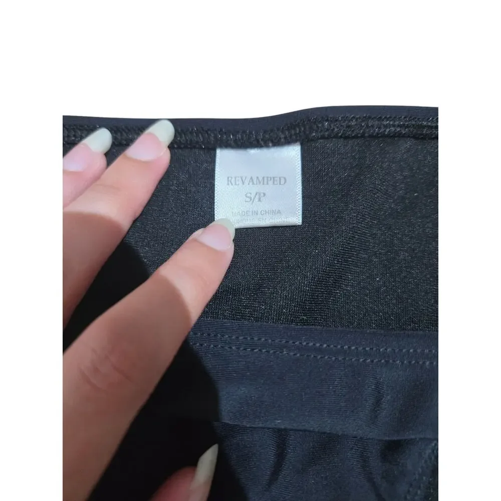 Revamped black and white bikini bottom, size small